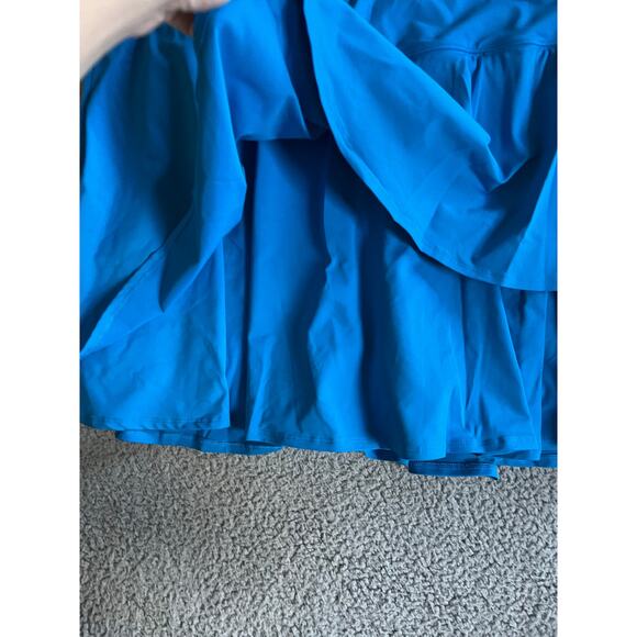 Lands End Skort 1X Pull On Ruffle Layer Blue Stretch Athletic Golf Tennis Prep - Picture 2 of 11